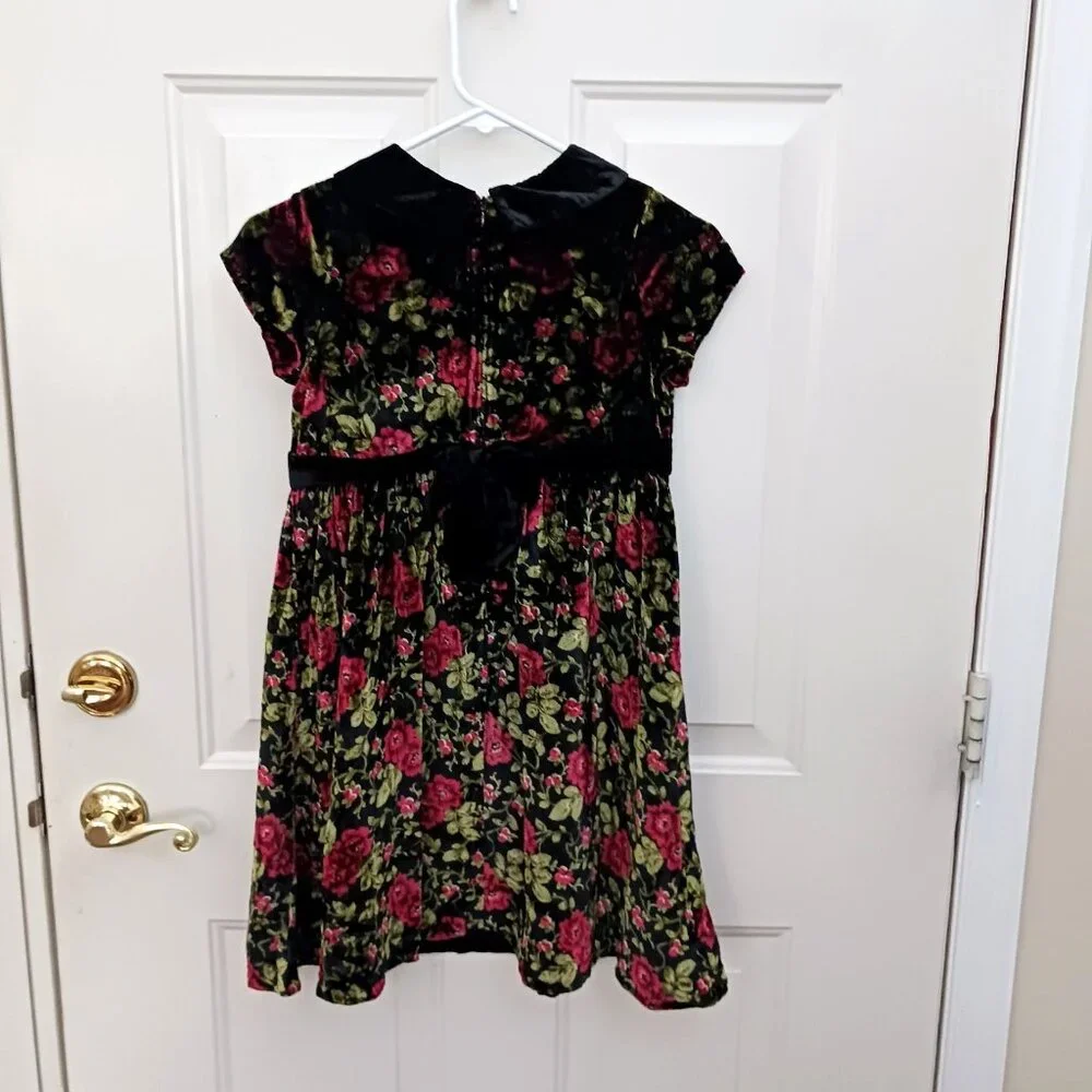 New Gymboree‎ HOLIDAY TRADITIONS Floral Velvet Plush Dress Size 9 Christmas